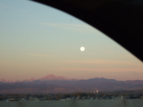 Moon on Rocky Mountains